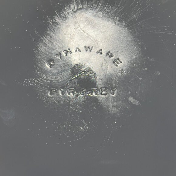 Vintage Dynaware Pyr-o-rey Brown Daisy Pattern Milk Glass Pie Plate - Picture 5 of 10